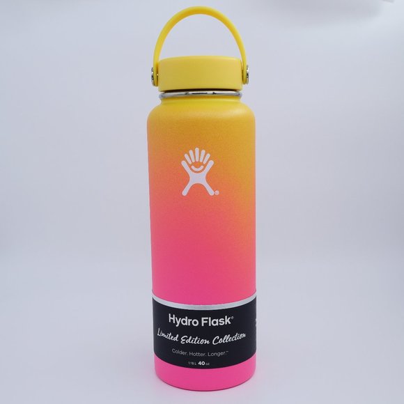 Hydro Flask Limited Edition 40oz  Wide Mouth Lemon Flamingo Sunset Rare PNW New - Picture 1 of 5